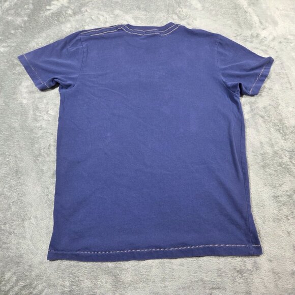 Vintage Abercrombie Shirt Mens M Blue Embroidered Stitched Logo Muscle Tee Y2K - Picture 6 of 8